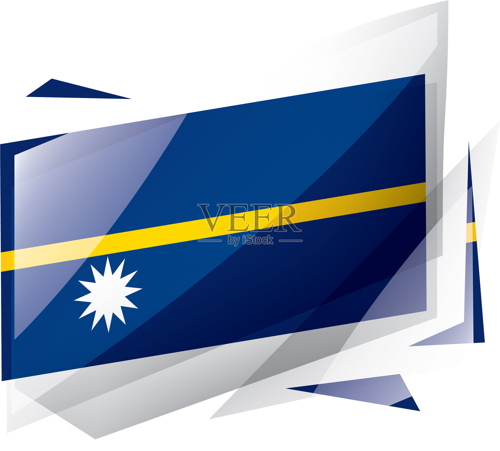 白色的瑙鲁国旗设计元素图片