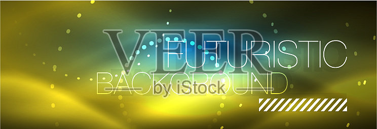 发光的霓虹灯圆线点圆线设计插画图片素材