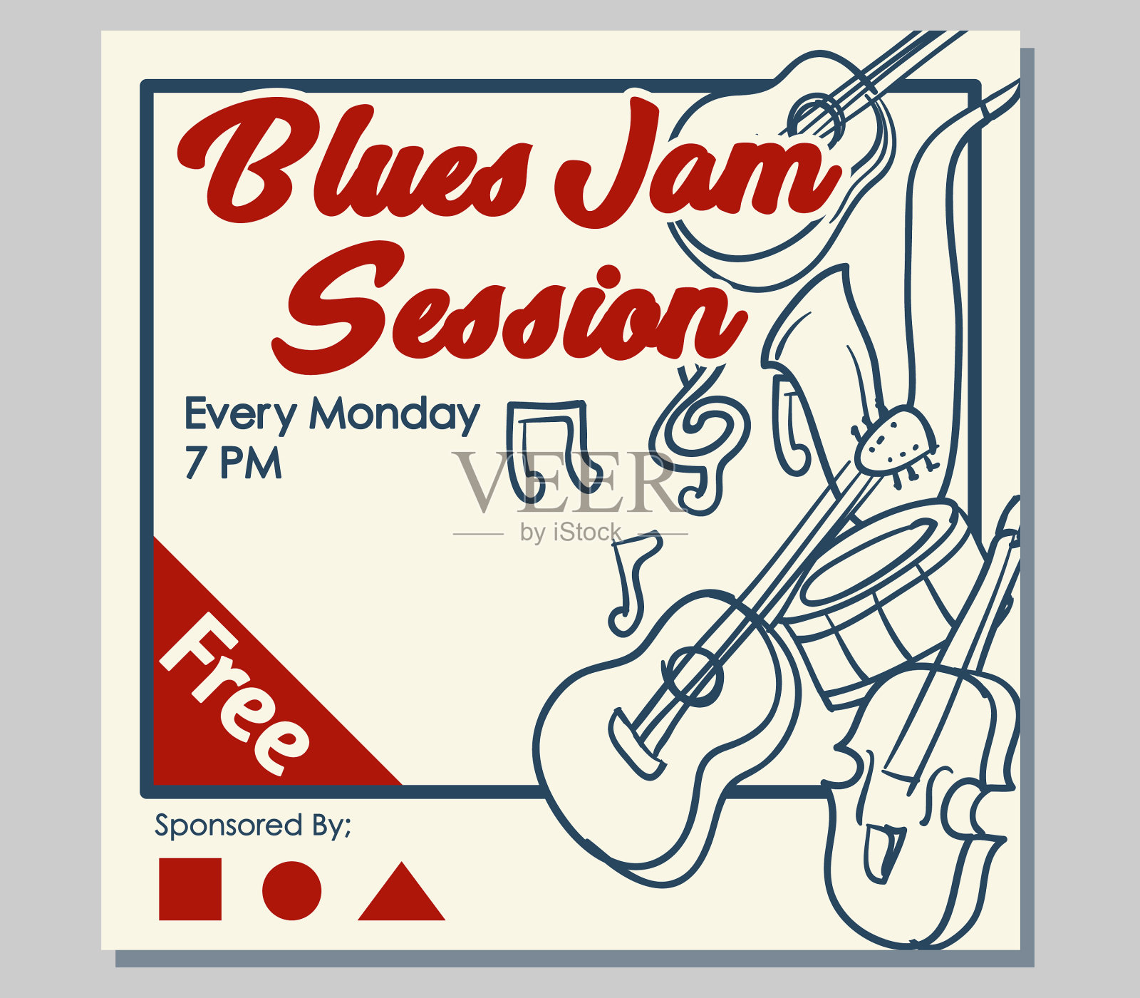 布鲁斯果酱手绘海报设计模板素材