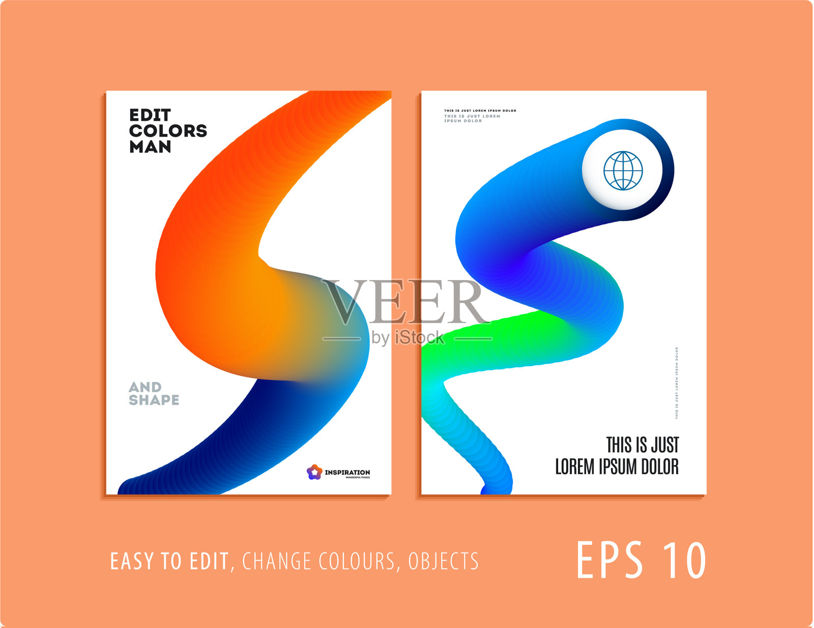 设置抽象设计小册子封面创意设计模板素材