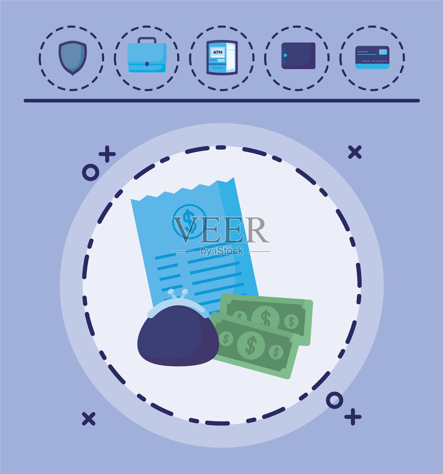 发票票设计插画图片素材