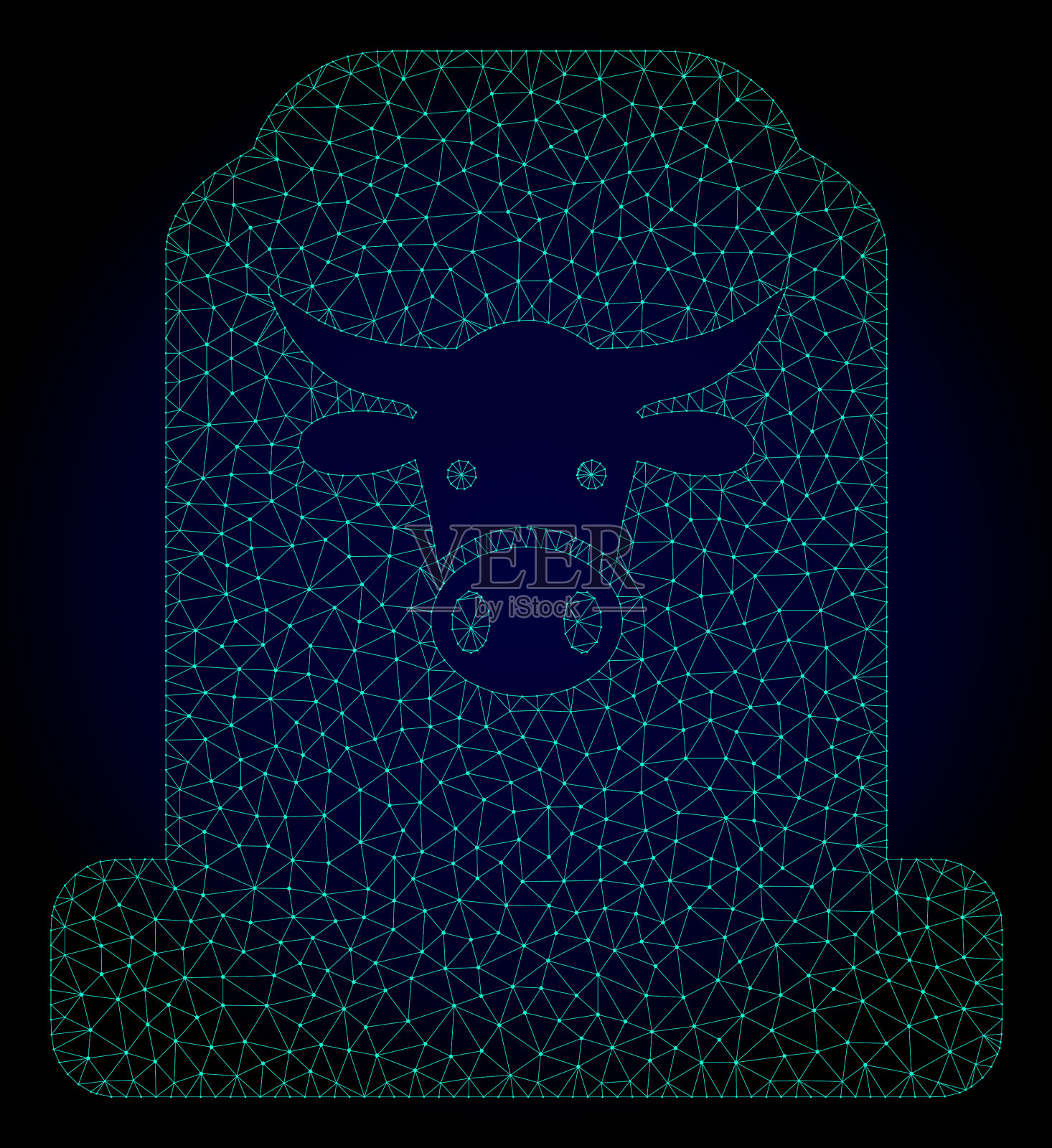 牛公墓多边形框架网格插画图片素材