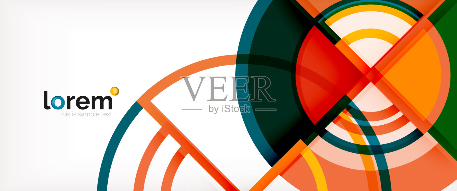 抽象彩色圆背景插画图片素材