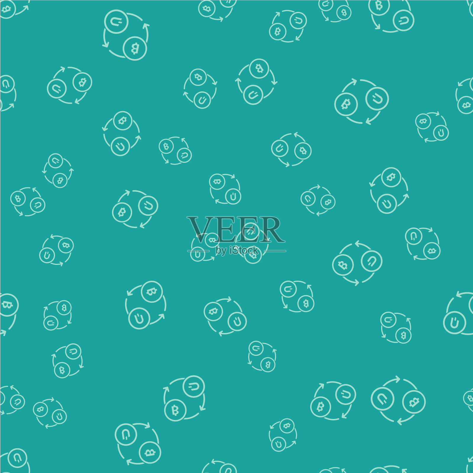 绿色加密货币交易所图标隔离插画图片素材