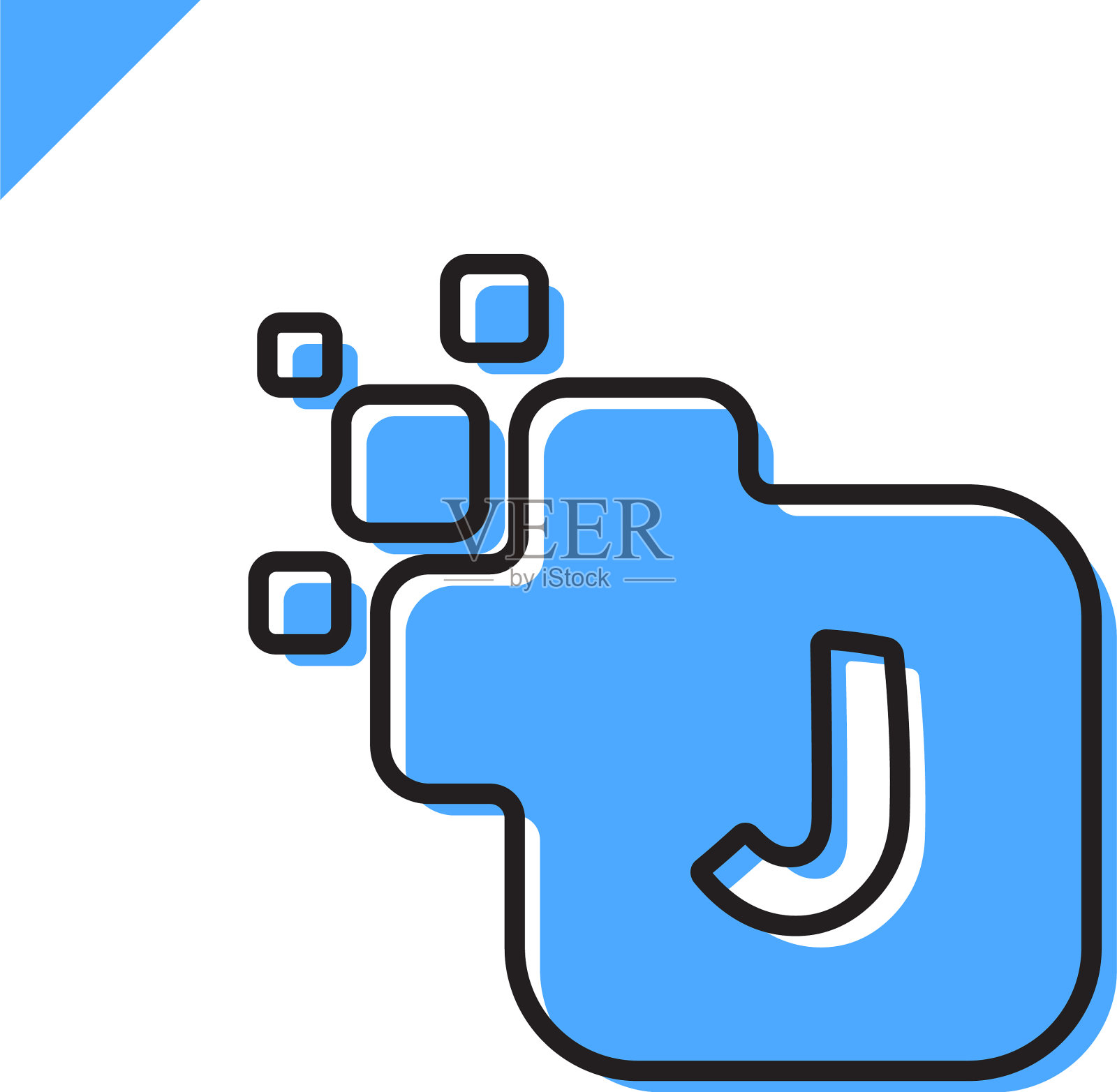 企业企业方字母j字体标识插画图片素材