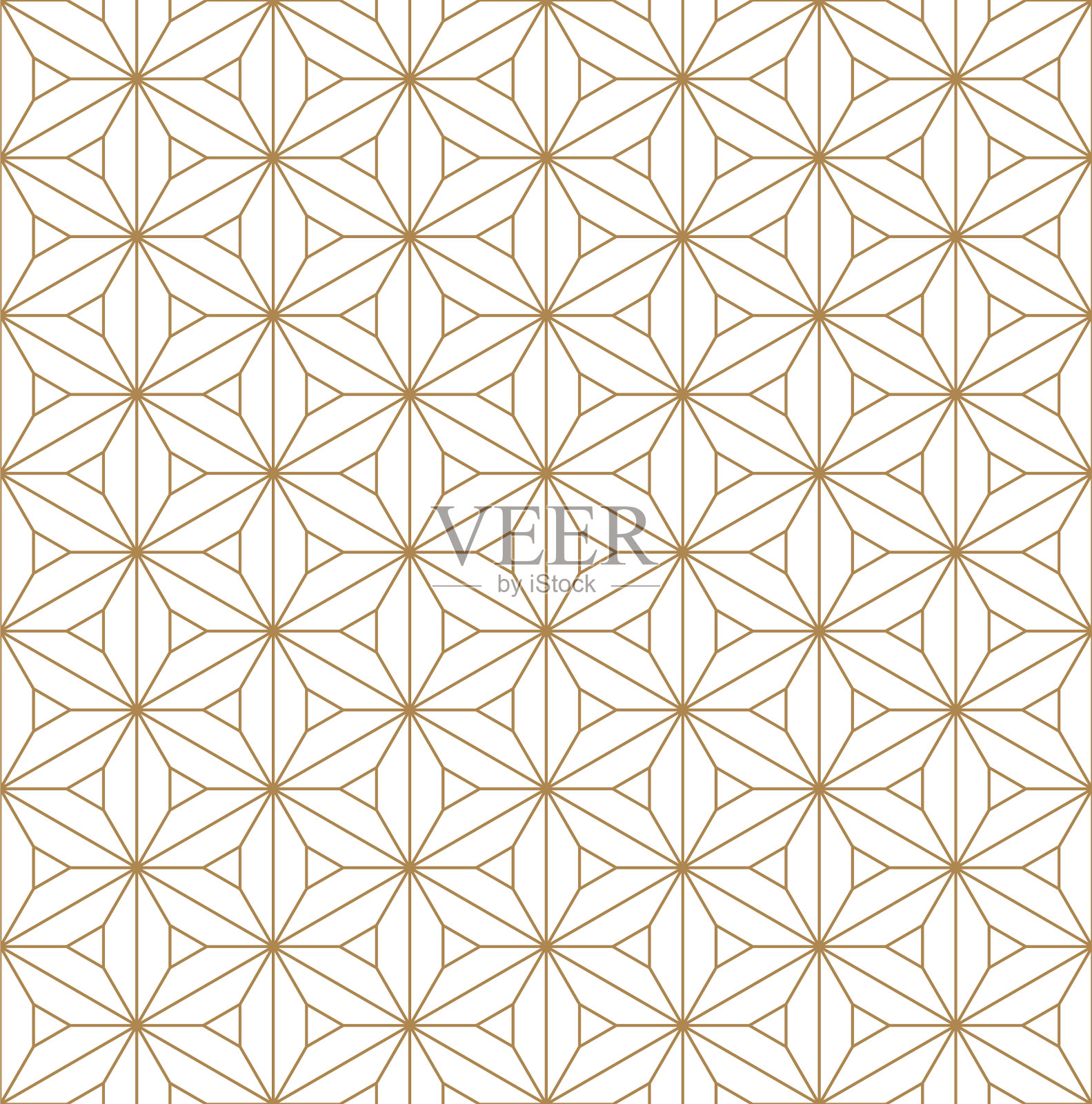 无缝日本图案shoji kumiko在金色插画图片素材