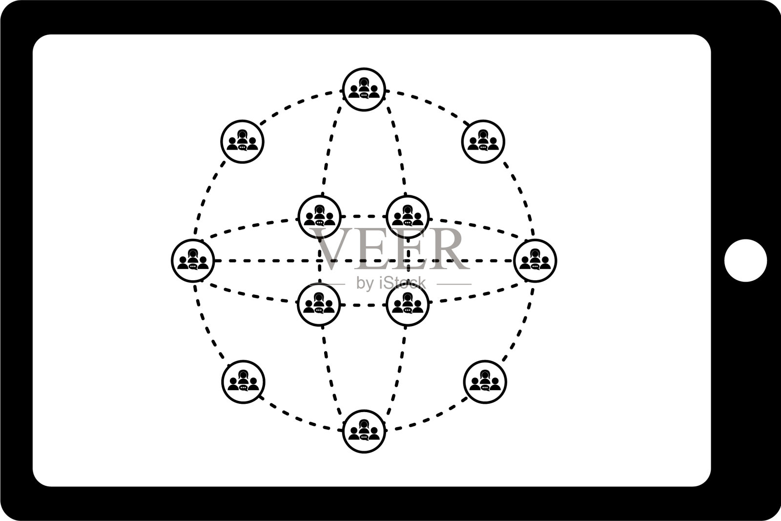孤立的社交网络图标插画图片素材