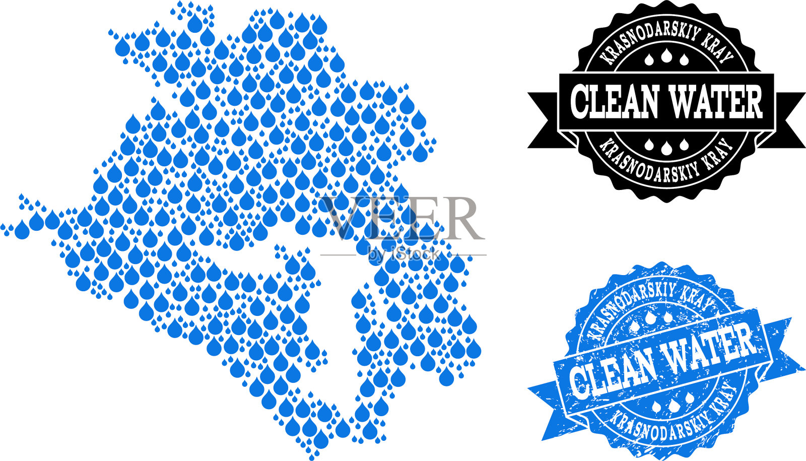 克拉斯诺达尔斯基克带着泪水的马赛克地图插画图片素材