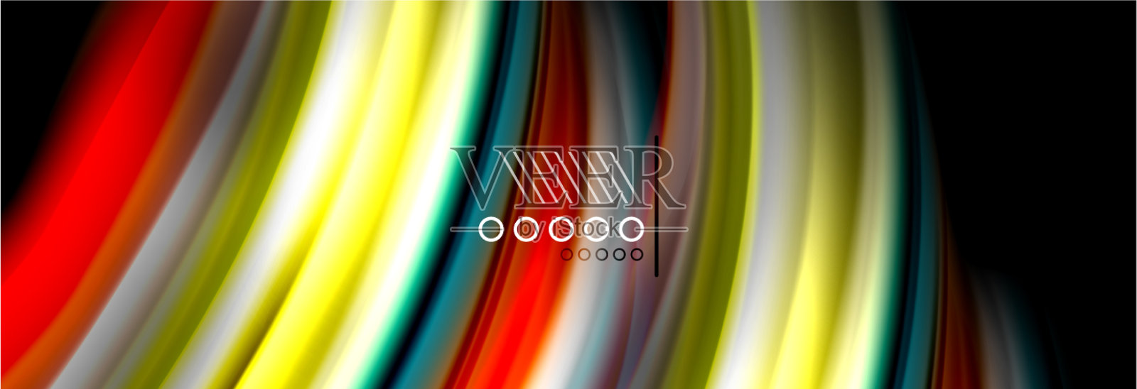 彩虹色流体波浪线条流海报波浪插画图片素材