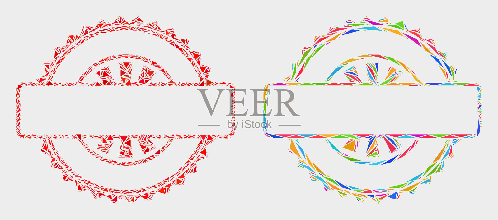 印章印章模板马赛克图标三角形插画图片素材