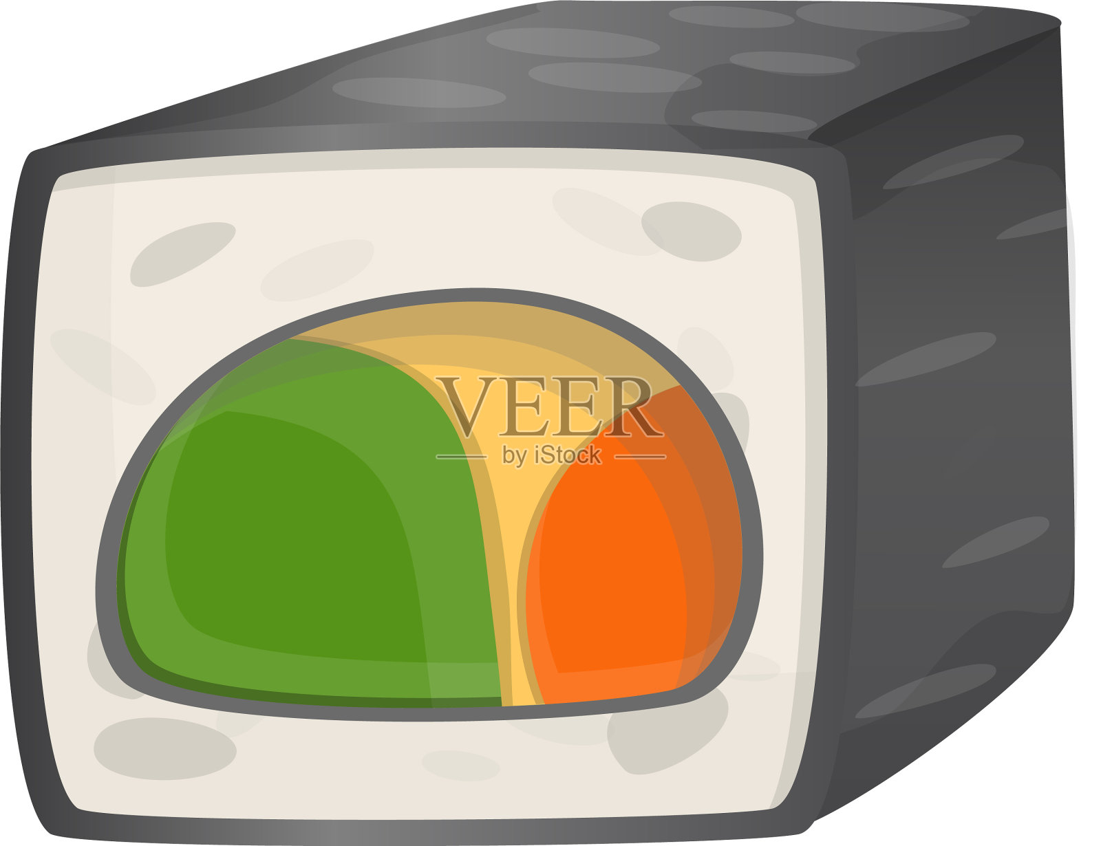 素食寿司图标卡通风格设计元素图片