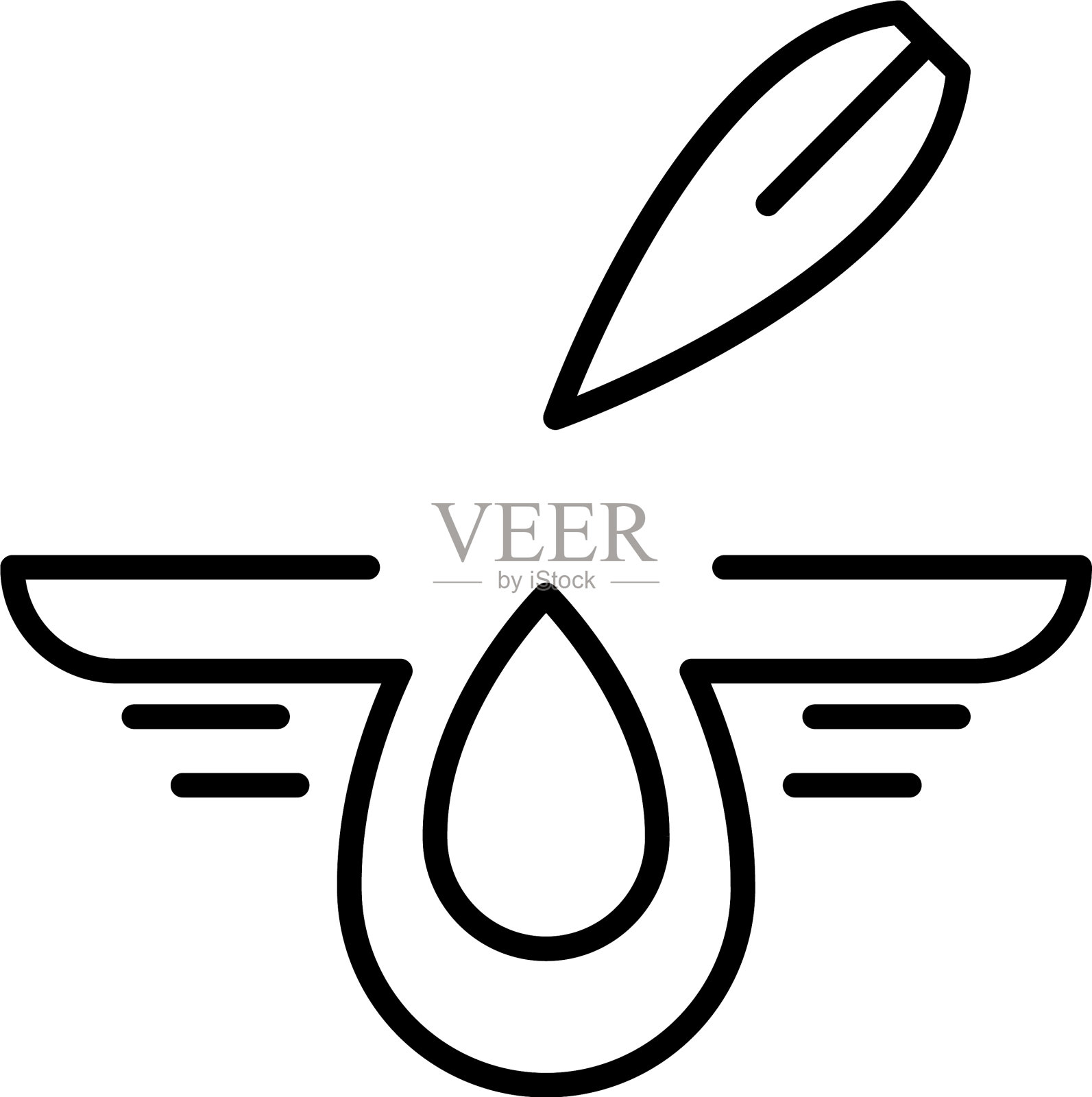 芦荟滴图标轮廓风格插画图片素材