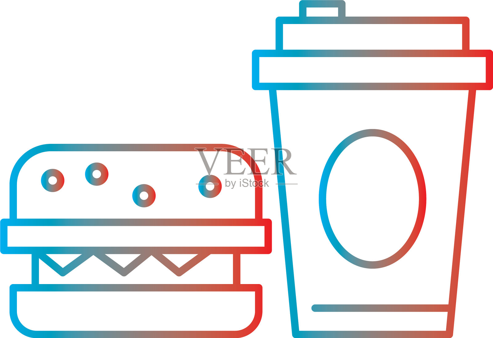 线条梯度完美的图标或pigtogram设计元素图片