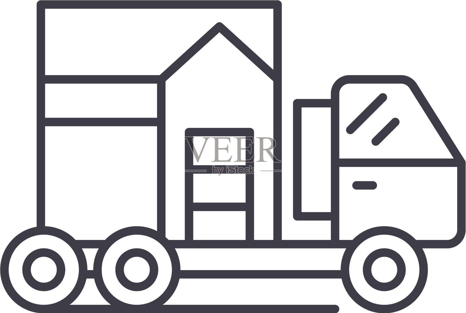 房屋运输线图标概念房屋设计元素图片