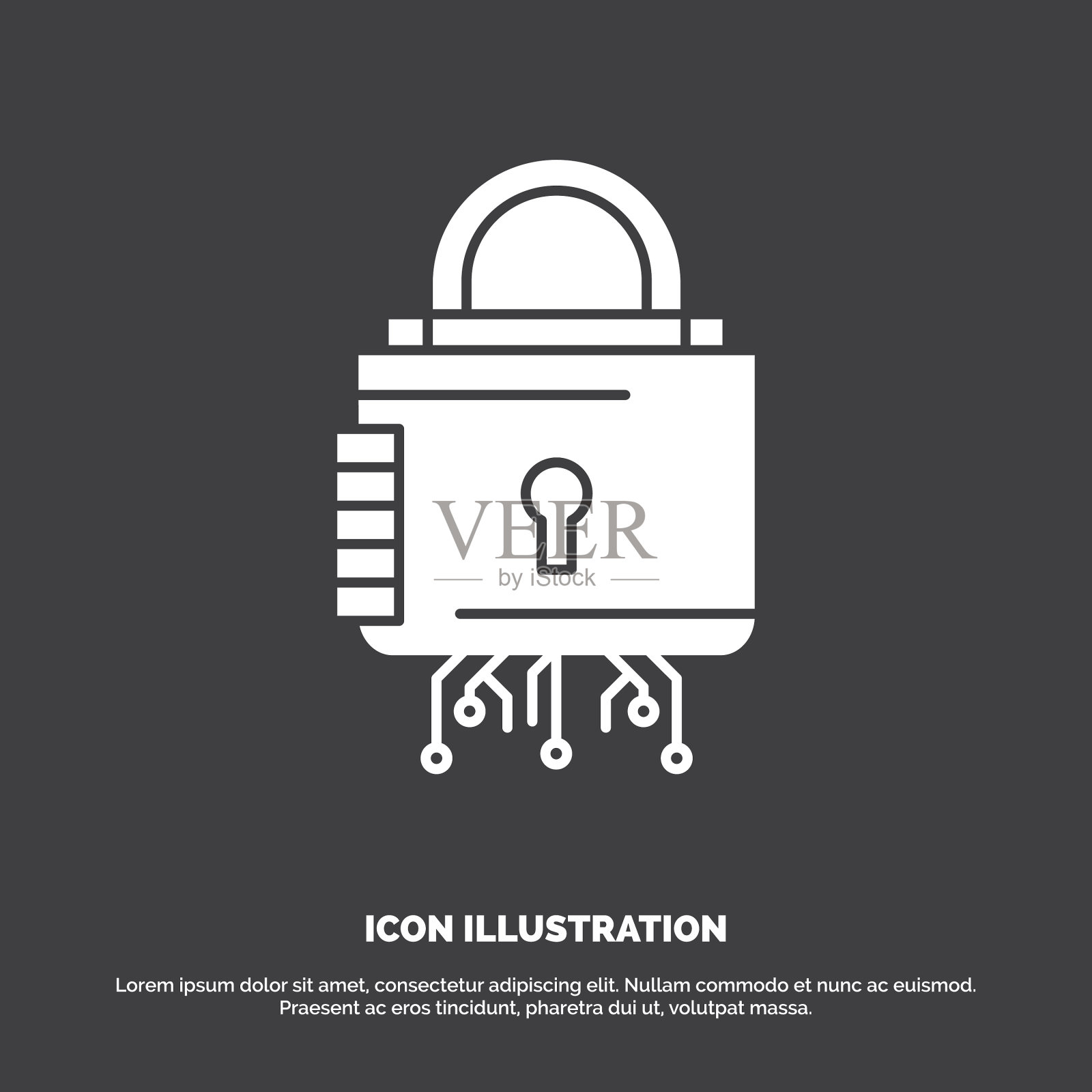 安全网络锁保护安全图标字形图标素材