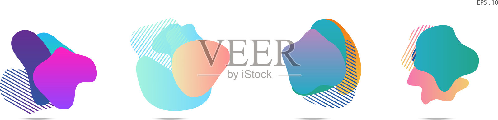 带有流动液体的梯度抽象条幅插画图片素材