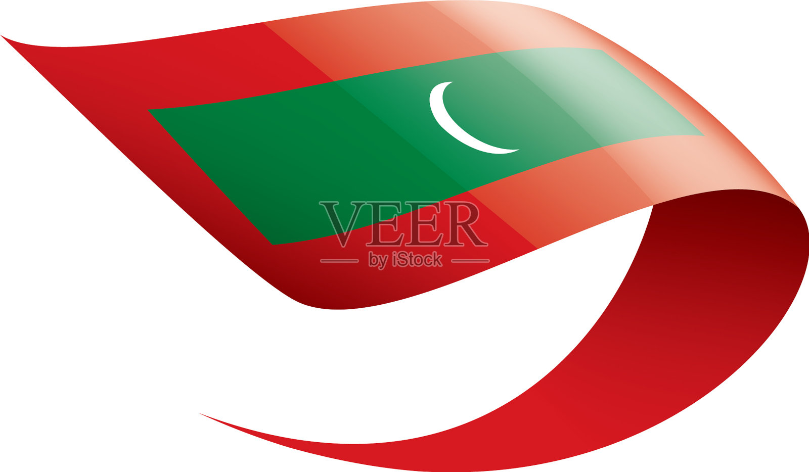 马尔代夫国旗上有白色设计元素图片