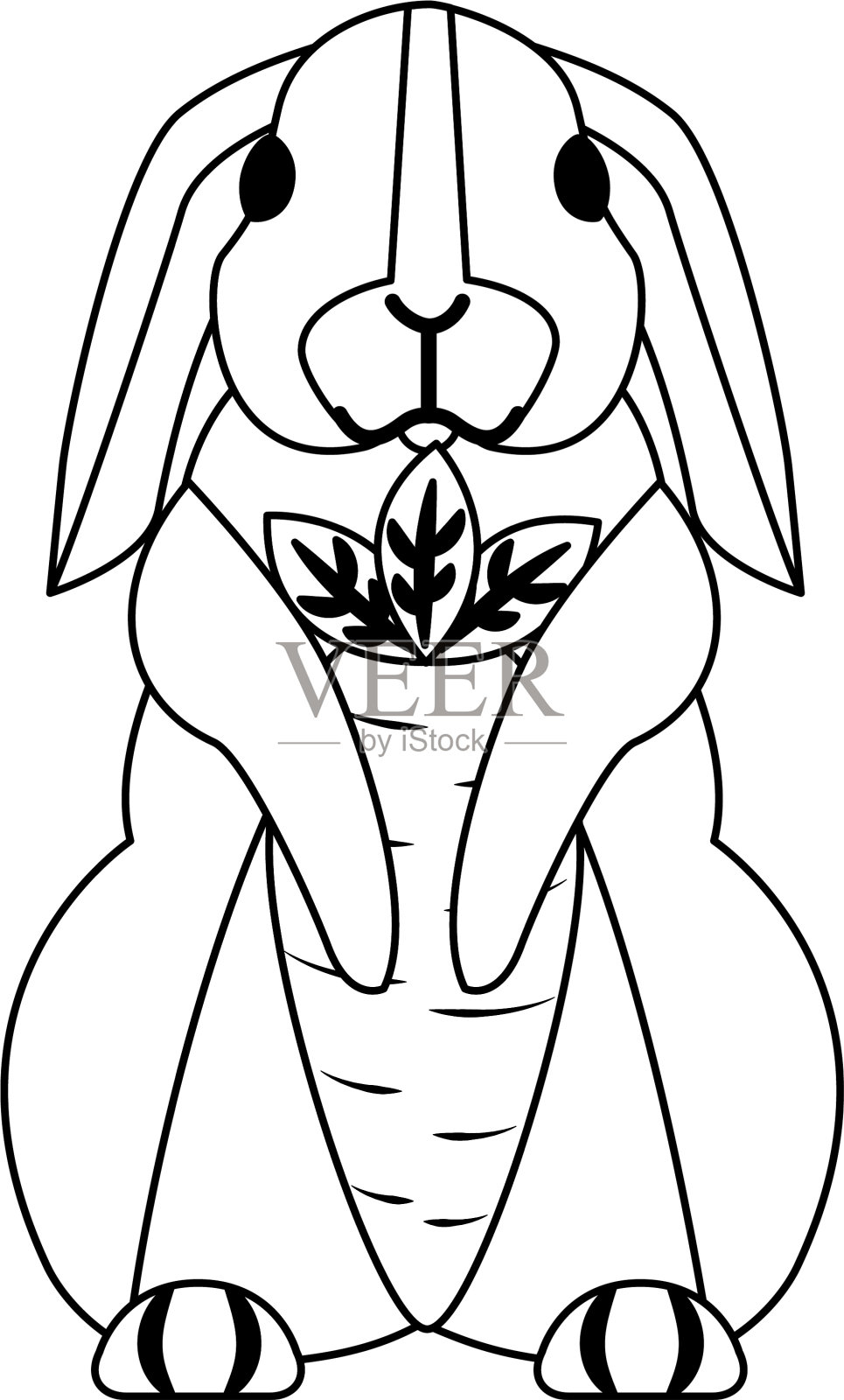 可爱的兔子在白色的背景设计元素图片