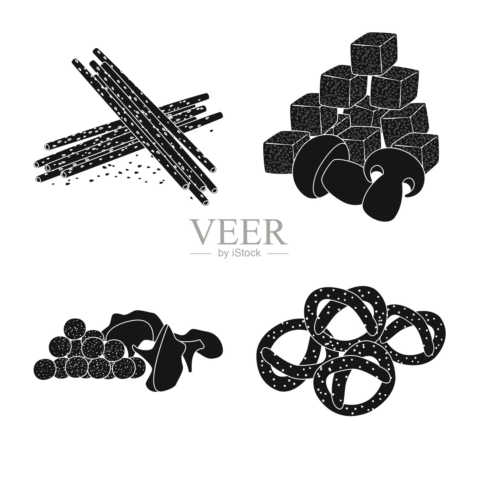 孤立的物体成分和有机符号插画图片素材