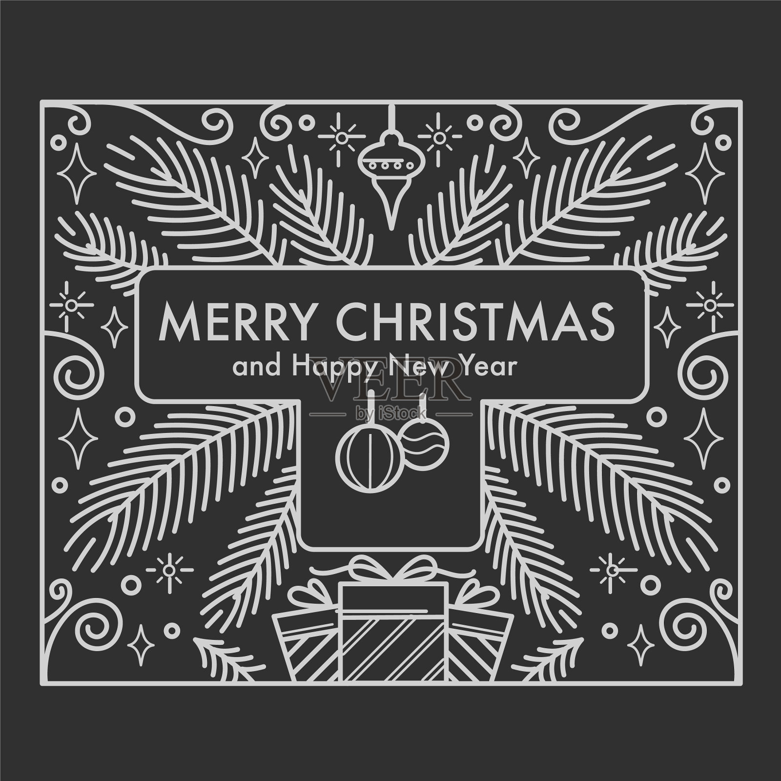 圣诞快乐，恭贺新禧插画图片素材