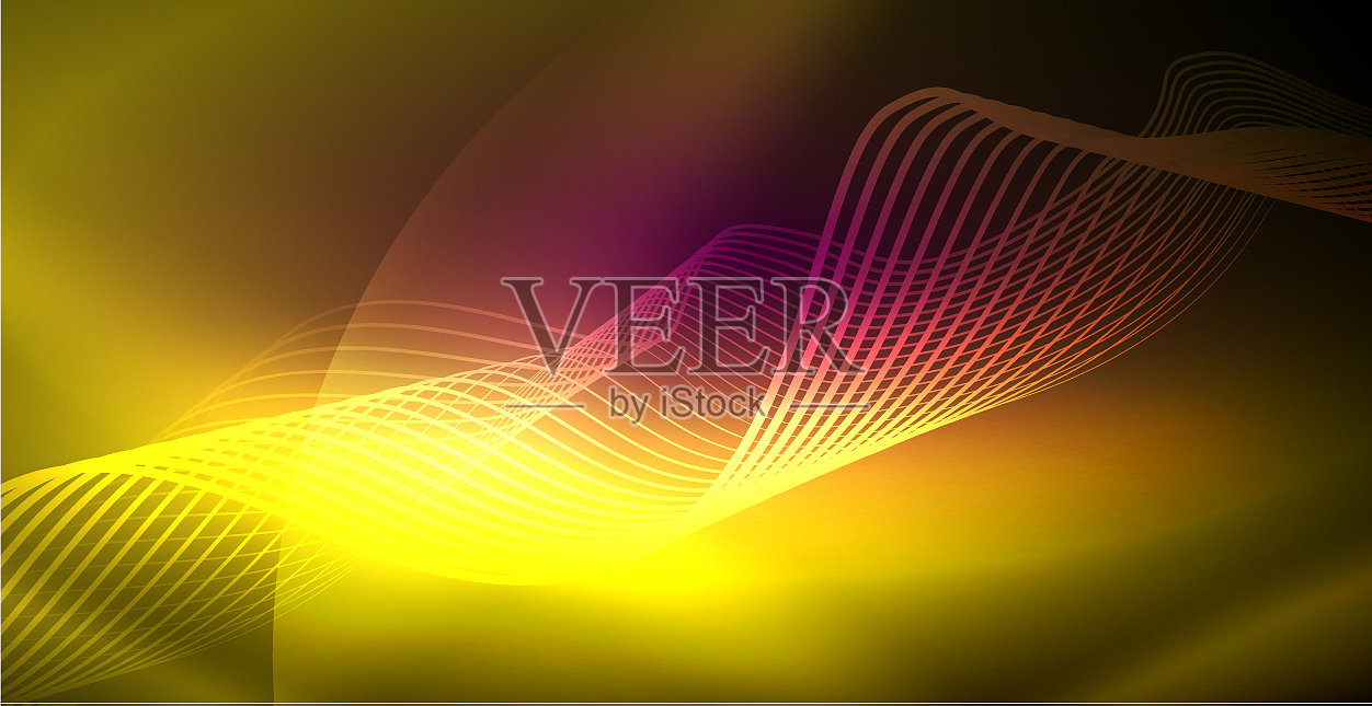 霓虹线条闪闪发光的背景插画图片素材