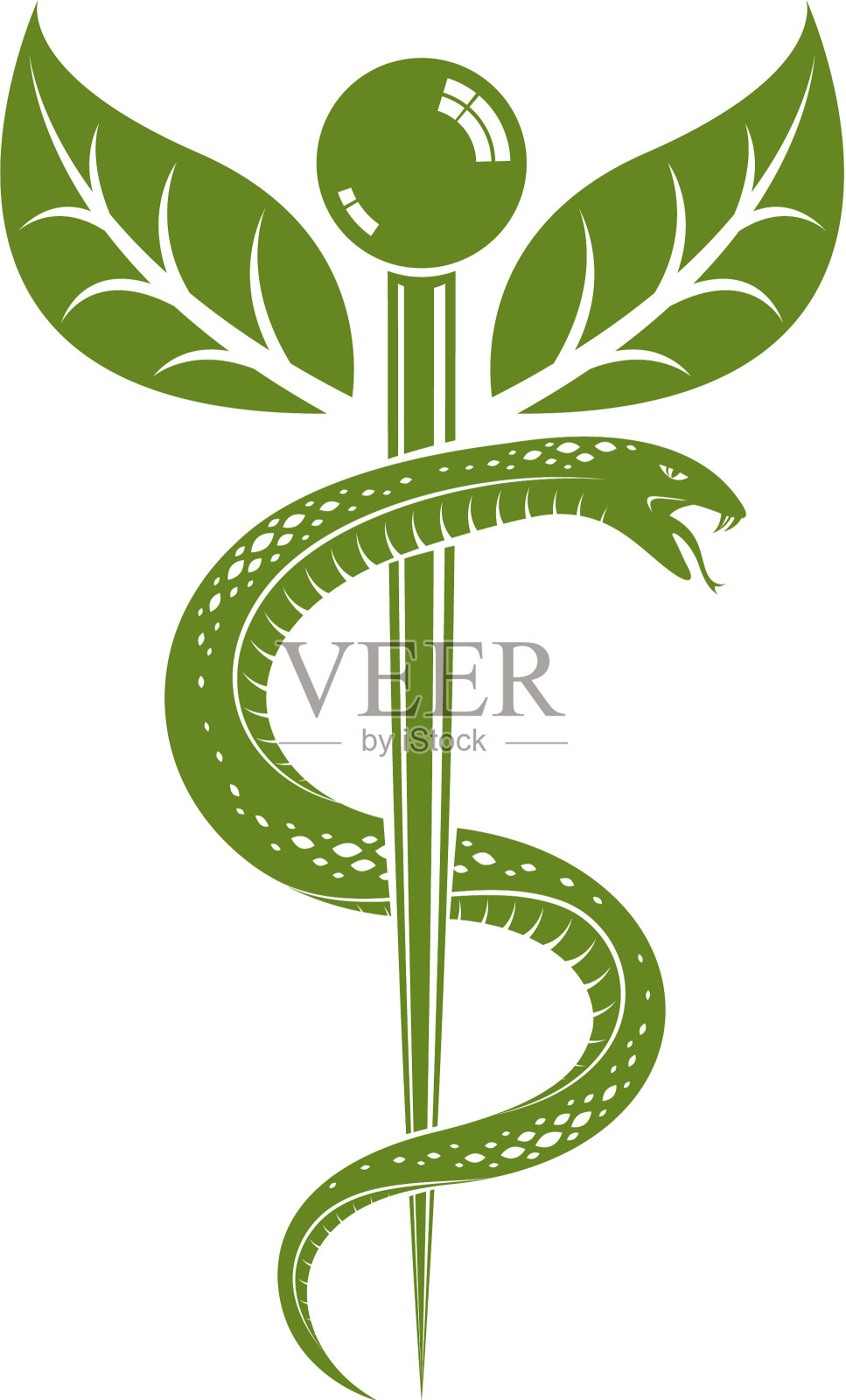 伊斯库拉皮乌斯用蛇和设计元素图片