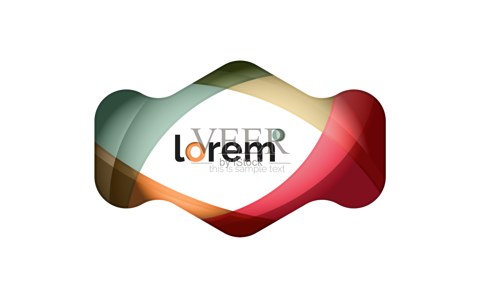 抽象的几何设计使logo流畅设计元素图片