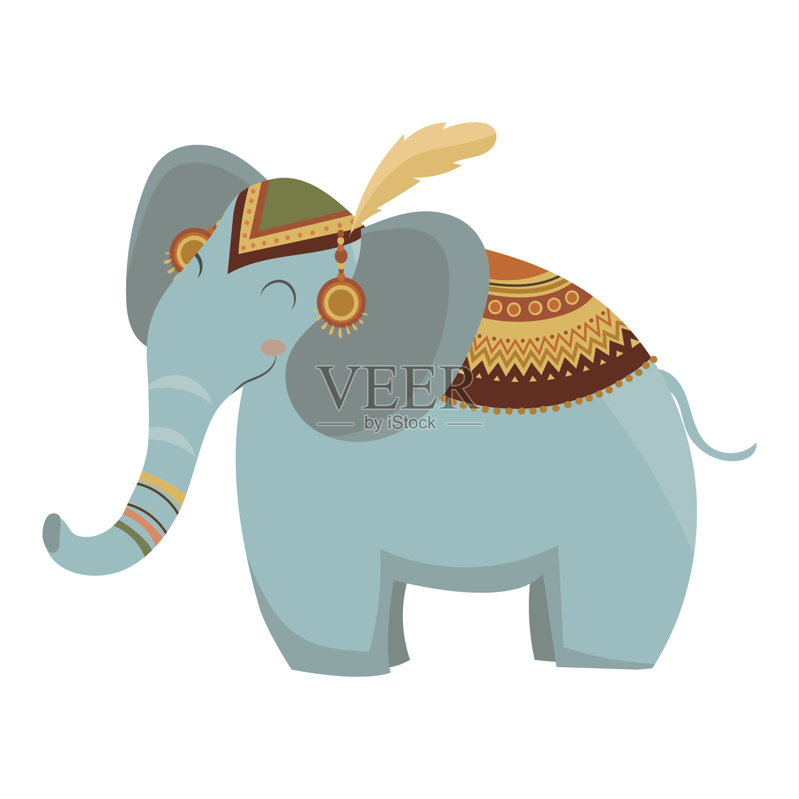 卡通大象印度a设计元素图片