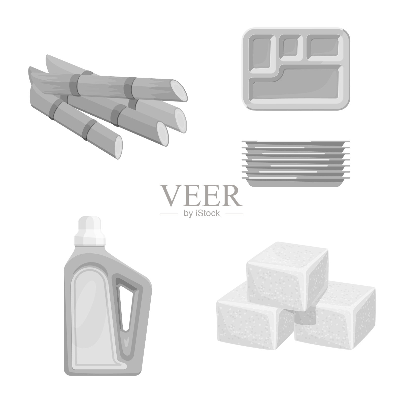 设计甘蔗和甘蔗标识套图标素材