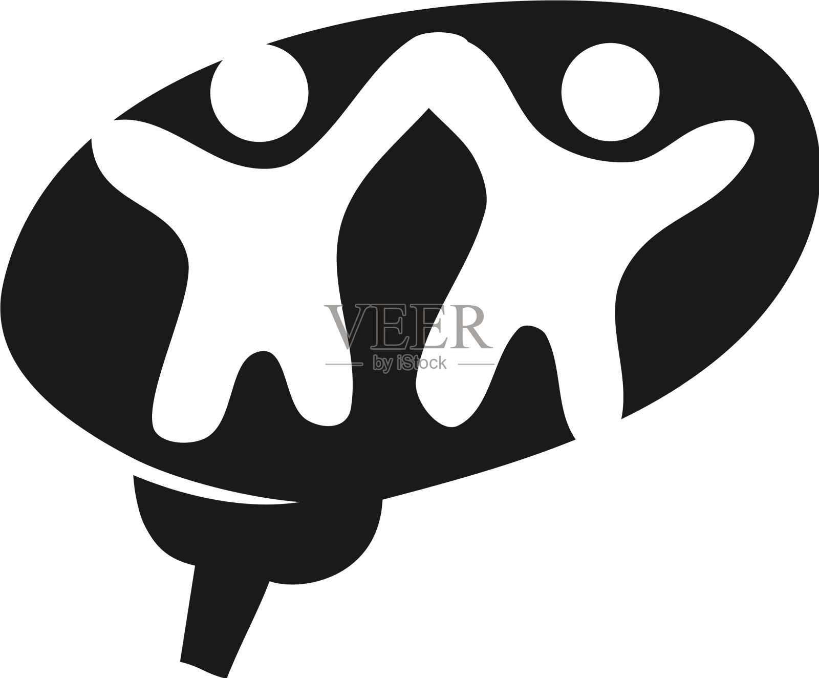 承诺团队合作共同经营黑色标志图标素材