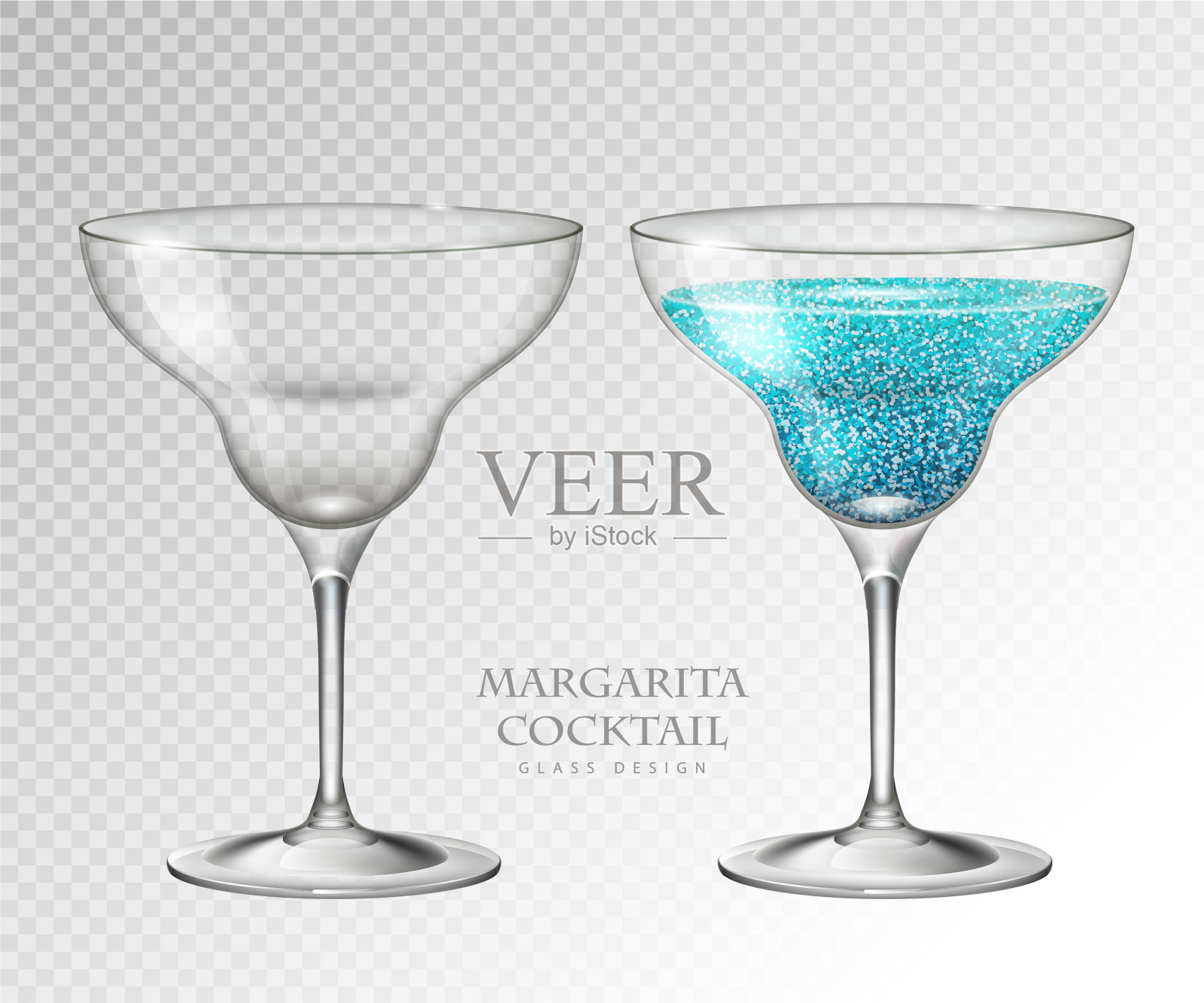 现实的玛格丽塔鸡尾酒插画图片素材