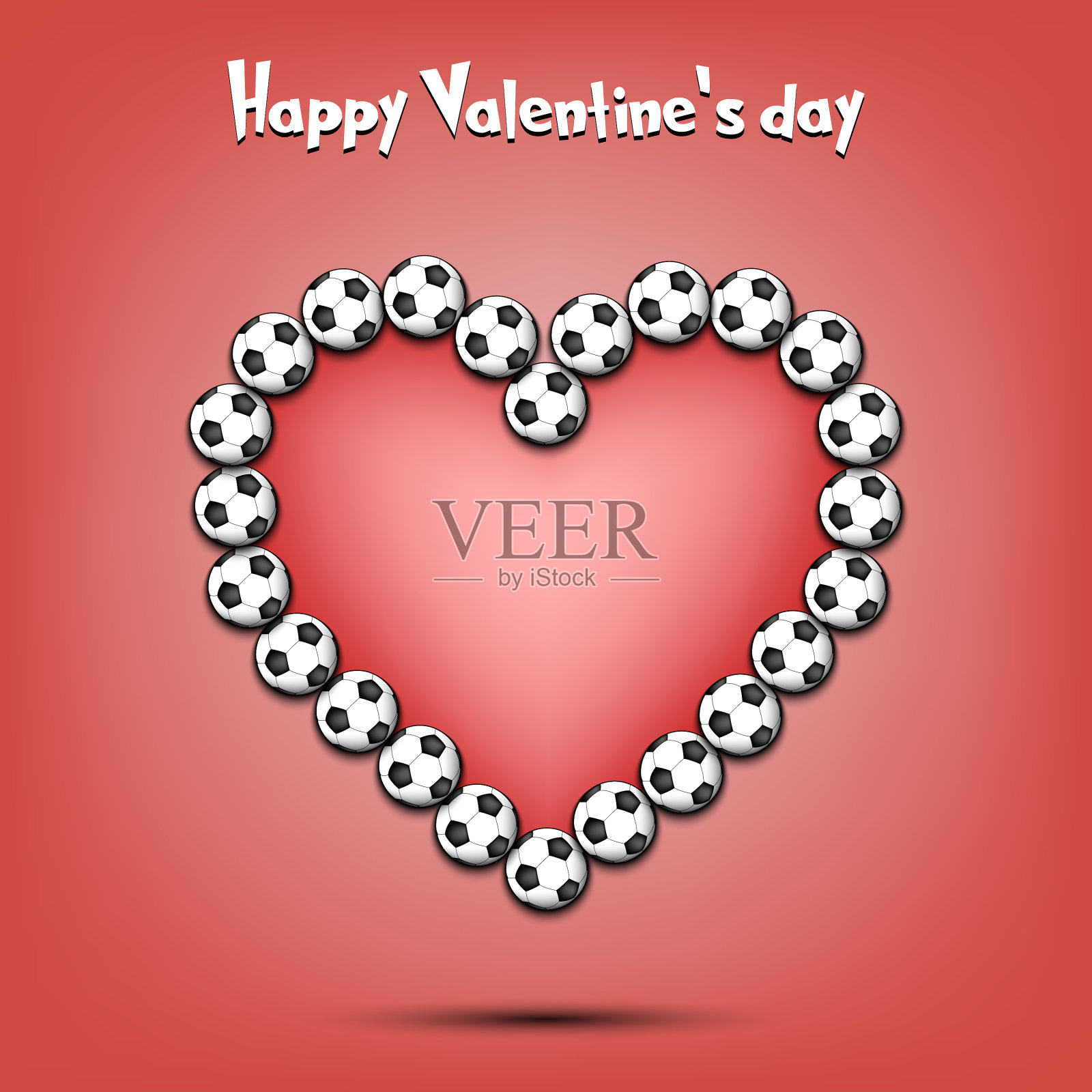 足球带来的情人节快乐插画图片素材
