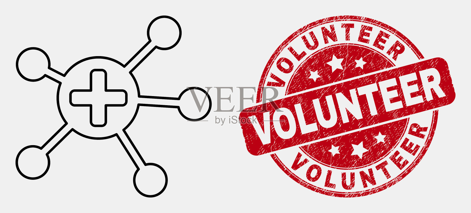 中风医疗链接图标和垃圾插画图片素材