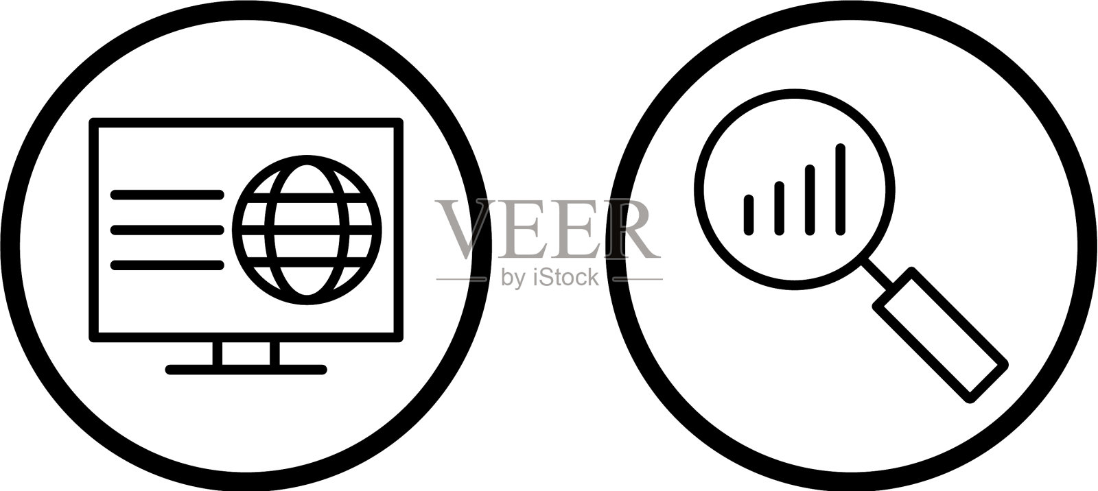 一套seo搜索引擎优化图标图标素材