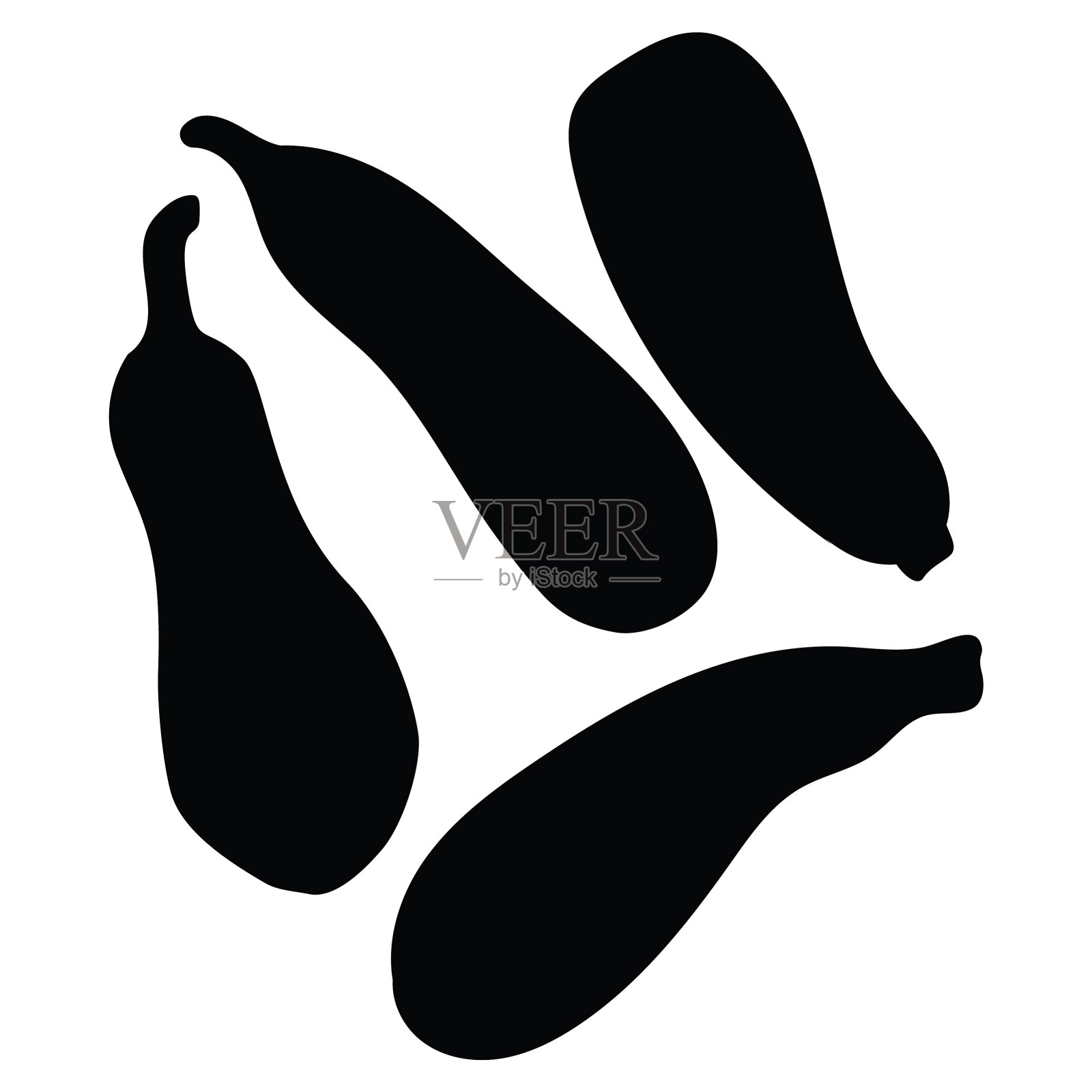 设置轮廓绿皮南瓜设计元素图片