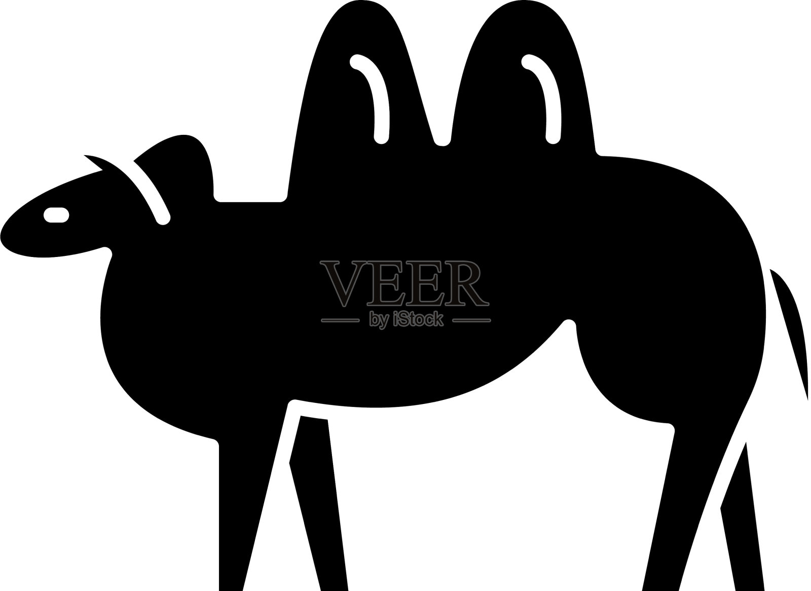 骆驼黑标志孤立设计元素图片