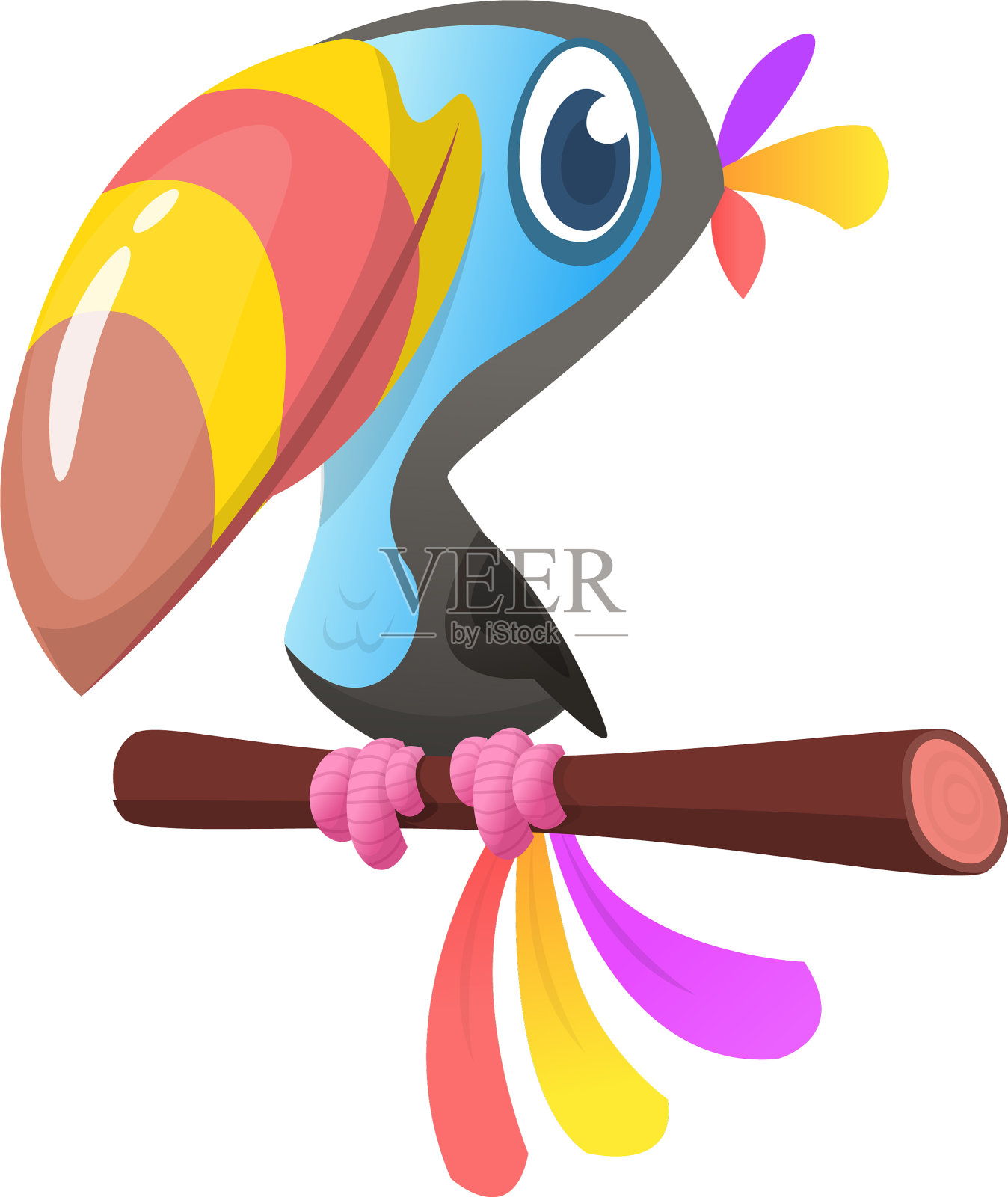 有趣的卡通巨嘴鸟设计元素图片