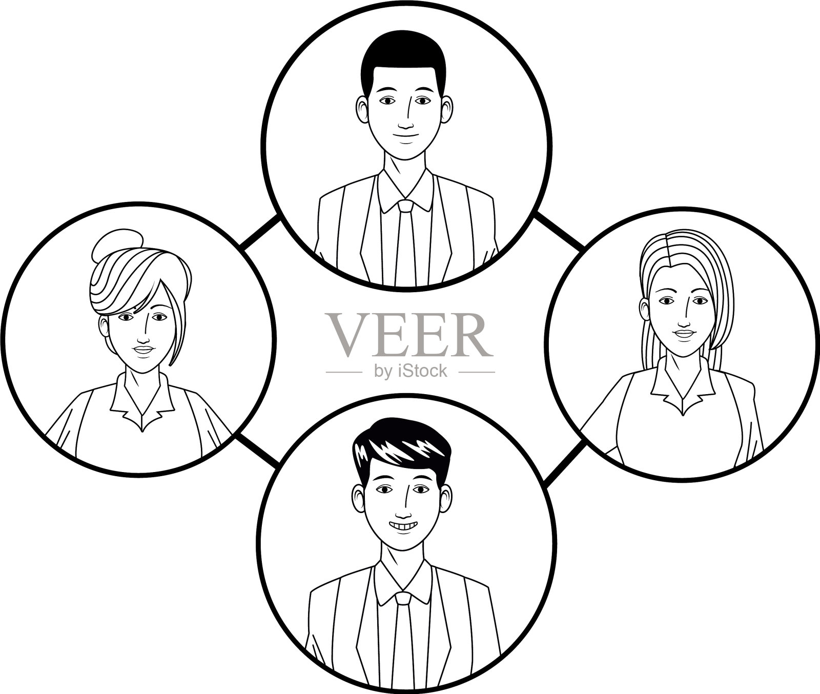 集团商务人士头像头像在插画图片素材