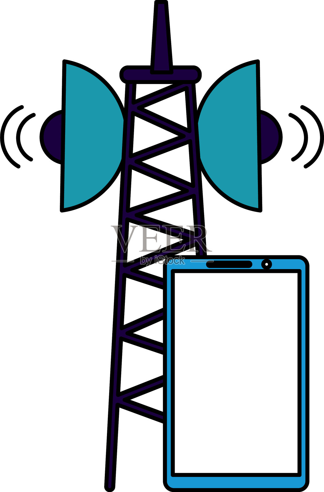 智能手机天线信号设计元素图片