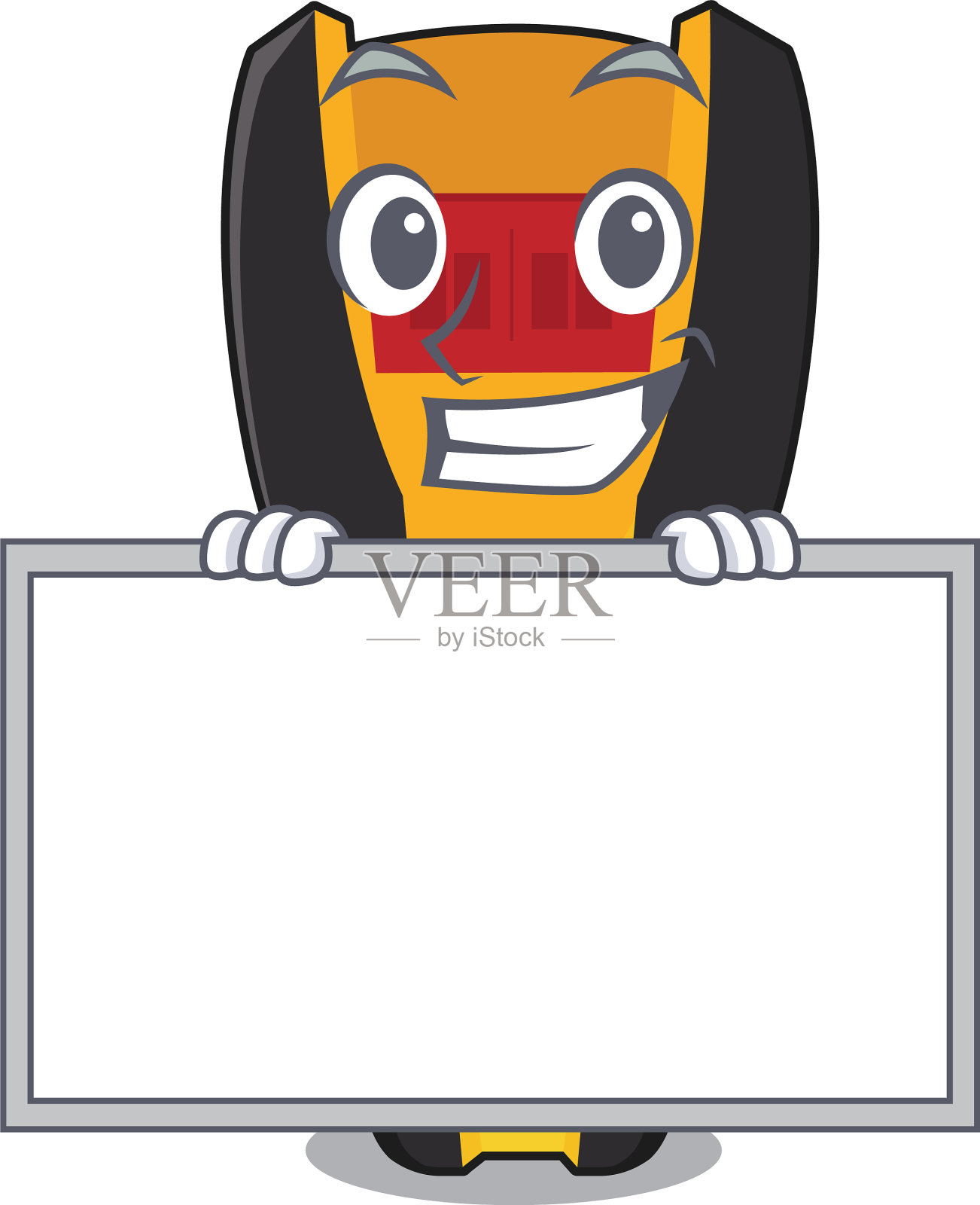 露齿与板螺柱发现者隔离用插画图片素材