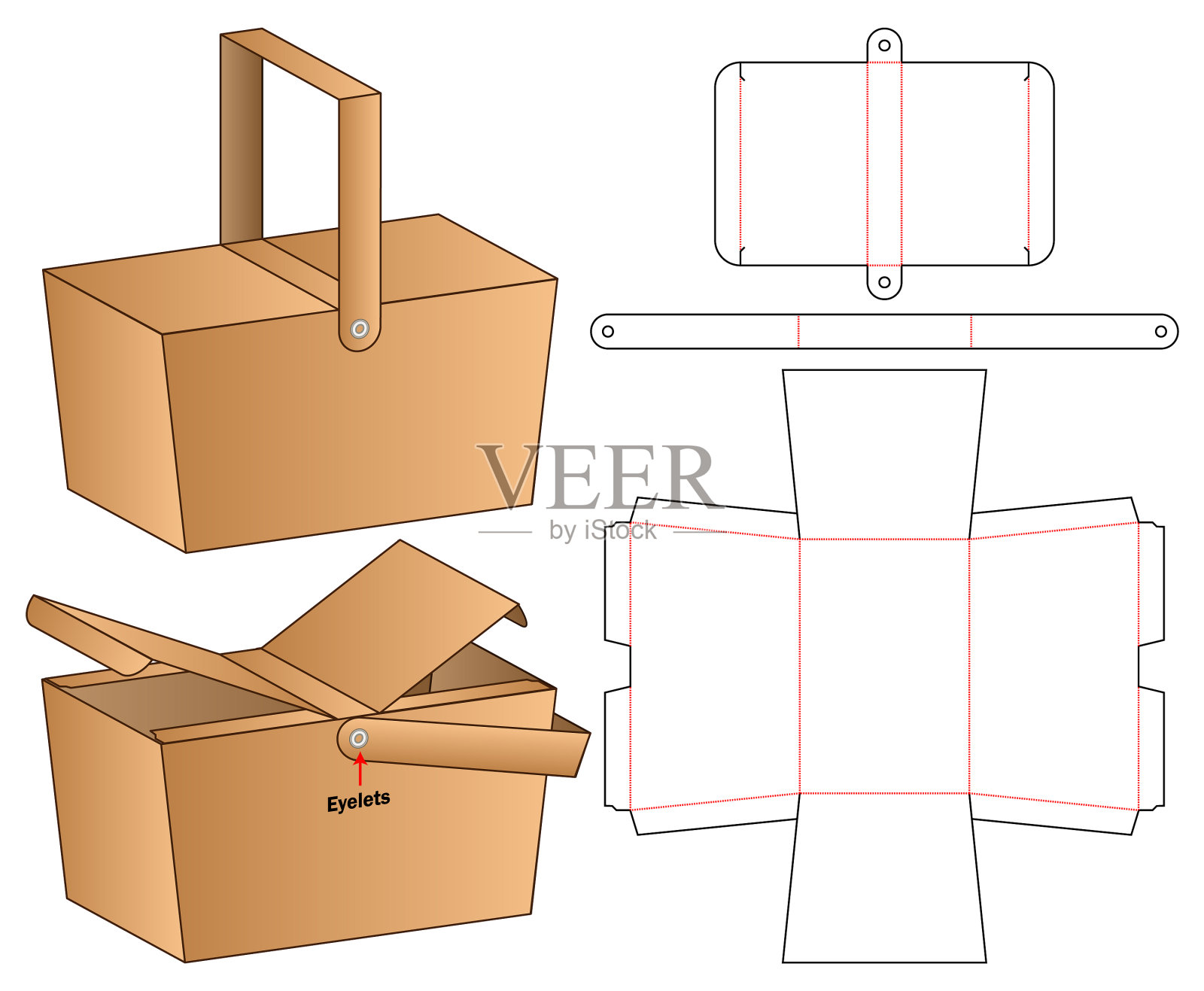 盒包装模切模板设计三维模型设计元素图片