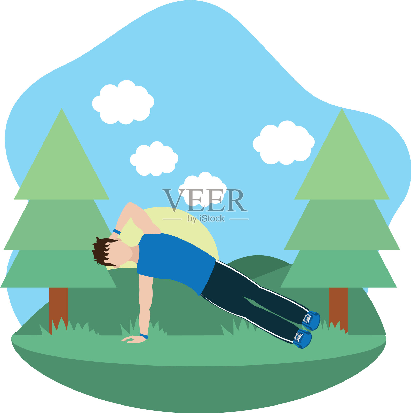 健美男子做运动设计元素图片