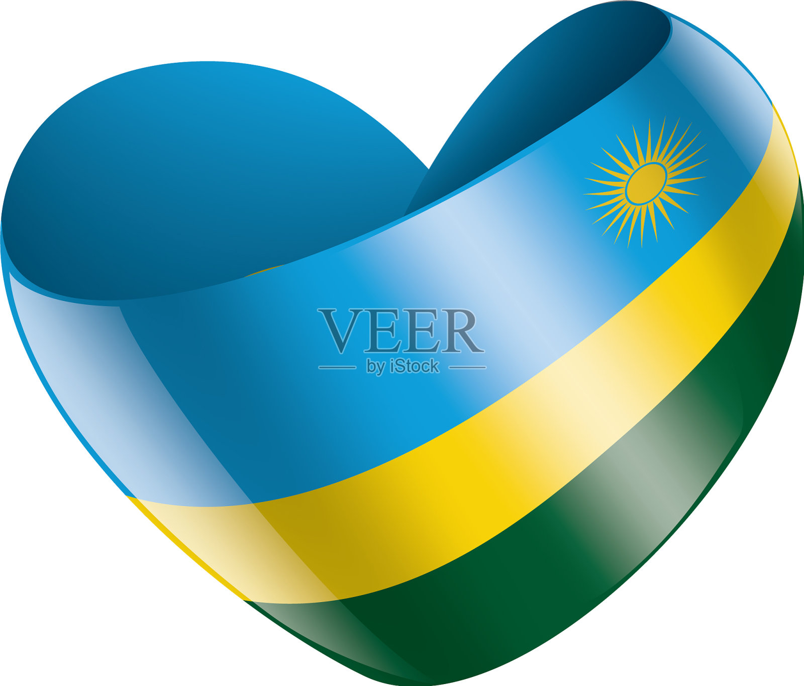 卢旺达国旗上有白色设计元素图片