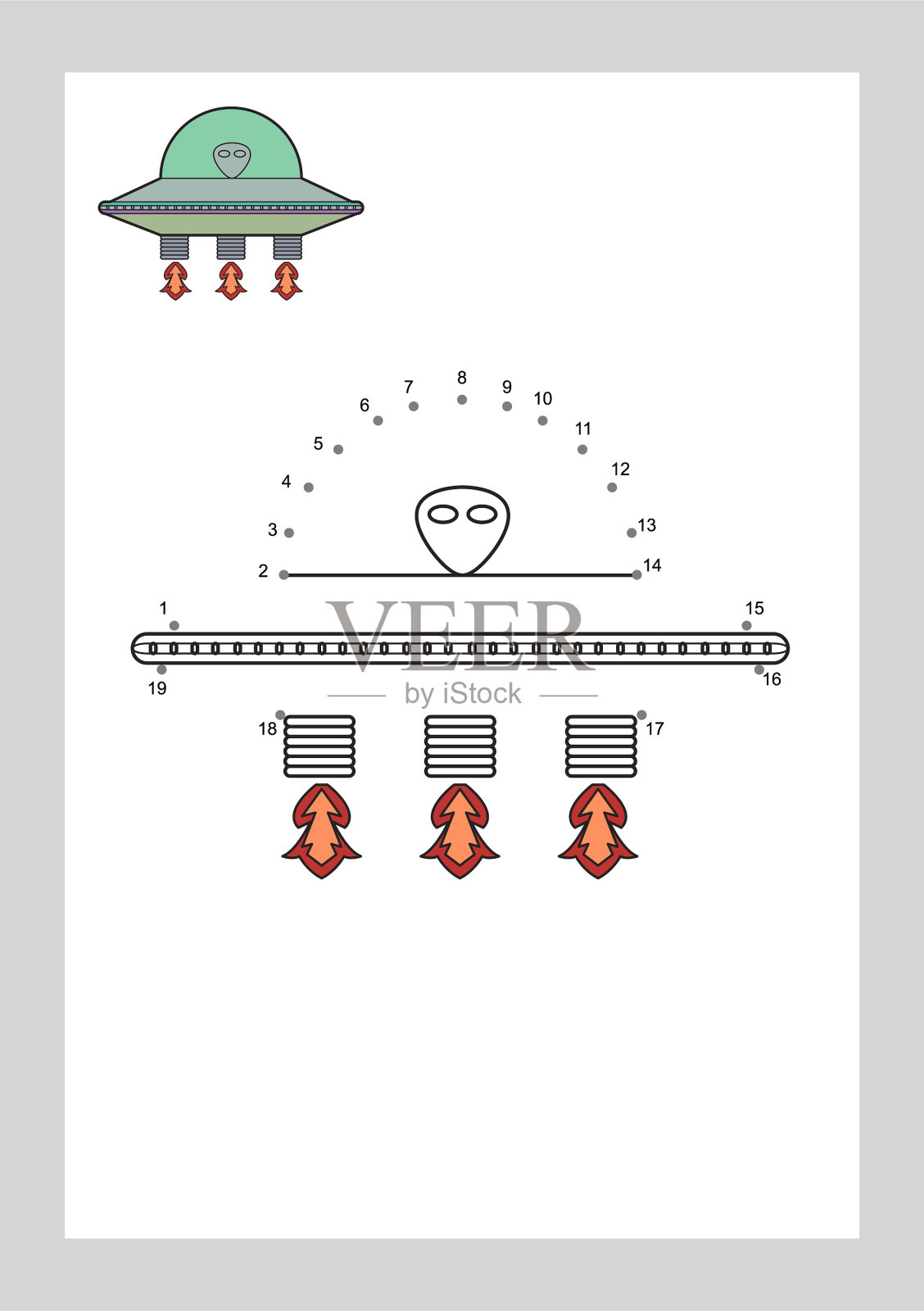 连接点游戏和着色页学习插画图片素材