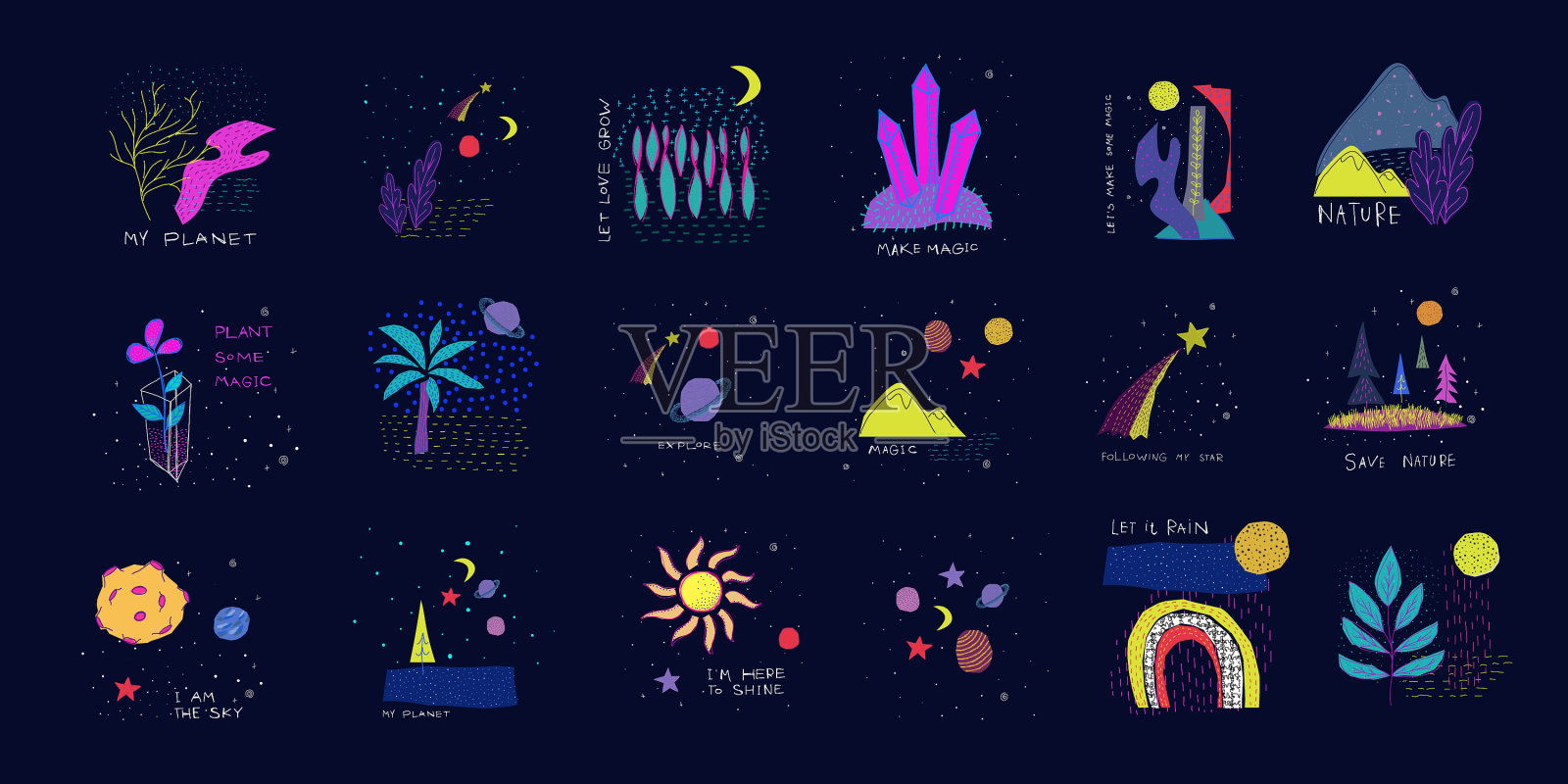 宇宙空间排版绘图集插画图片素材