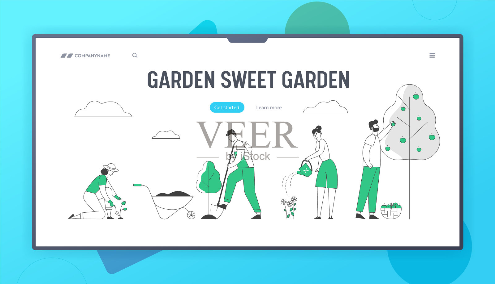 园艺网站登陆页园艺师设计模板素材