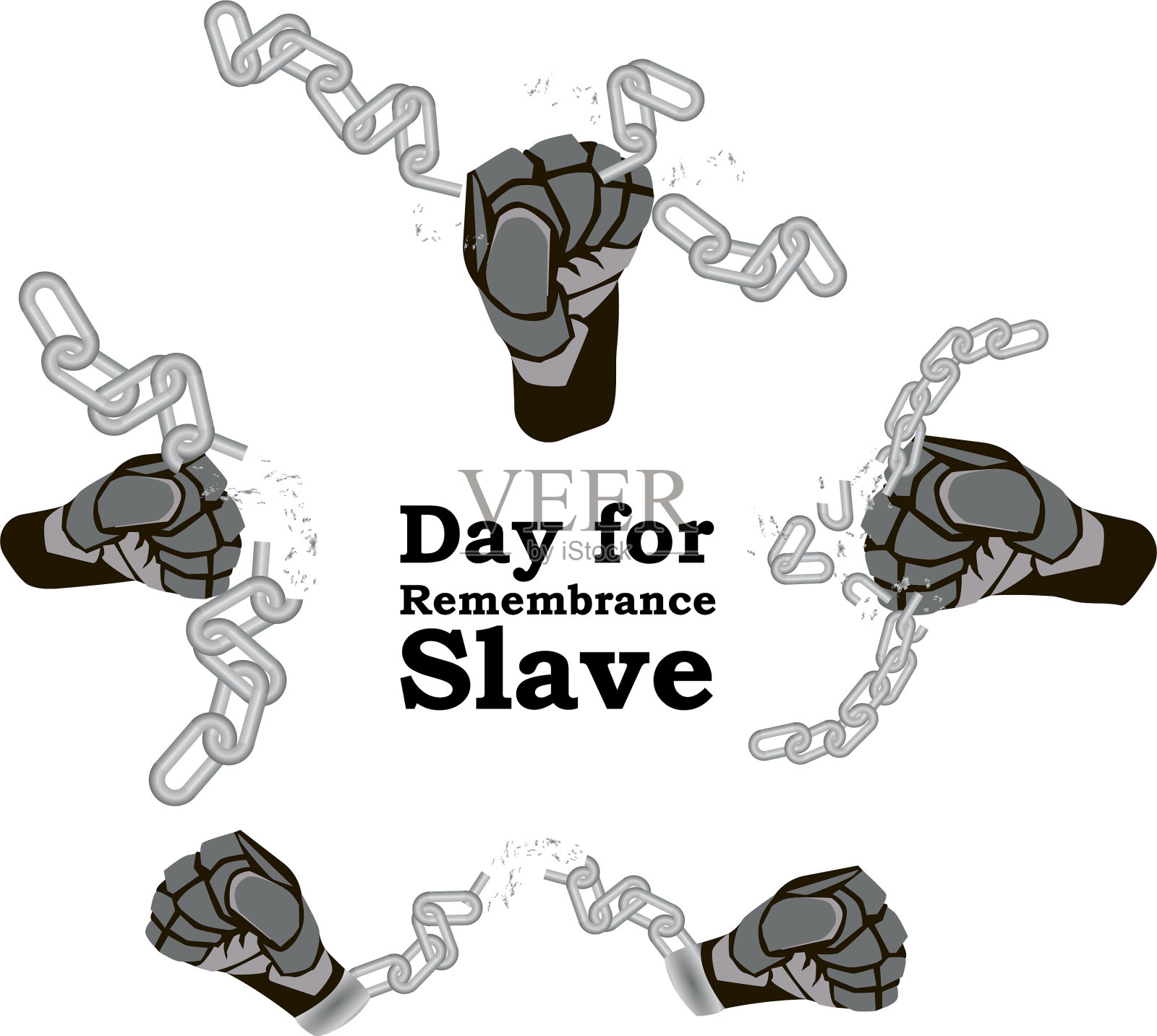 日概念为废奴之手插画图片素材