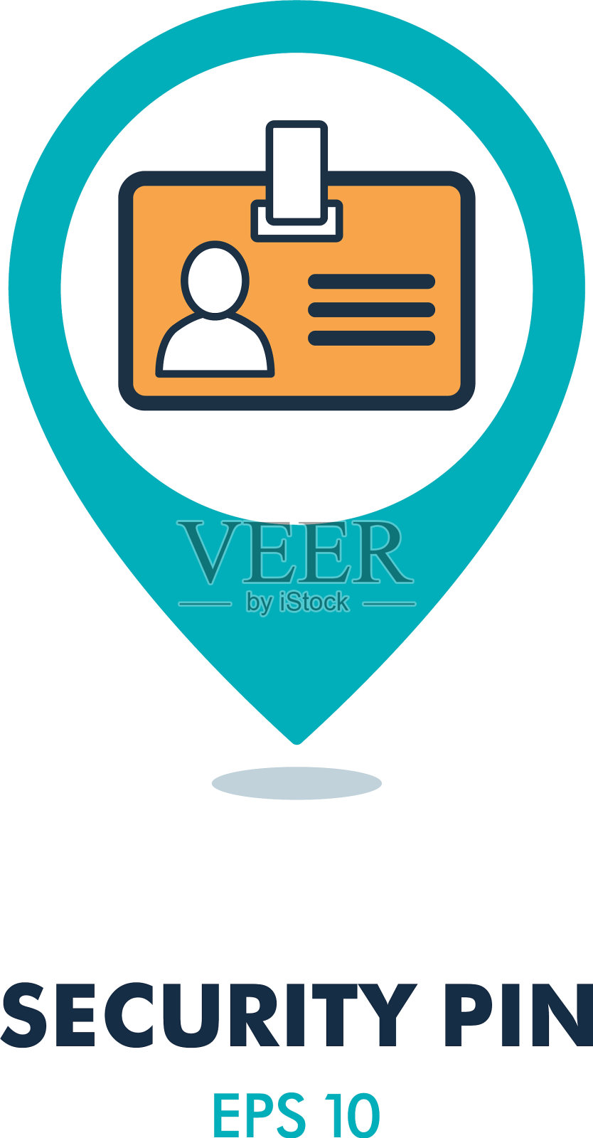 Id徽章线pin地图图标识别卡插画图片素材