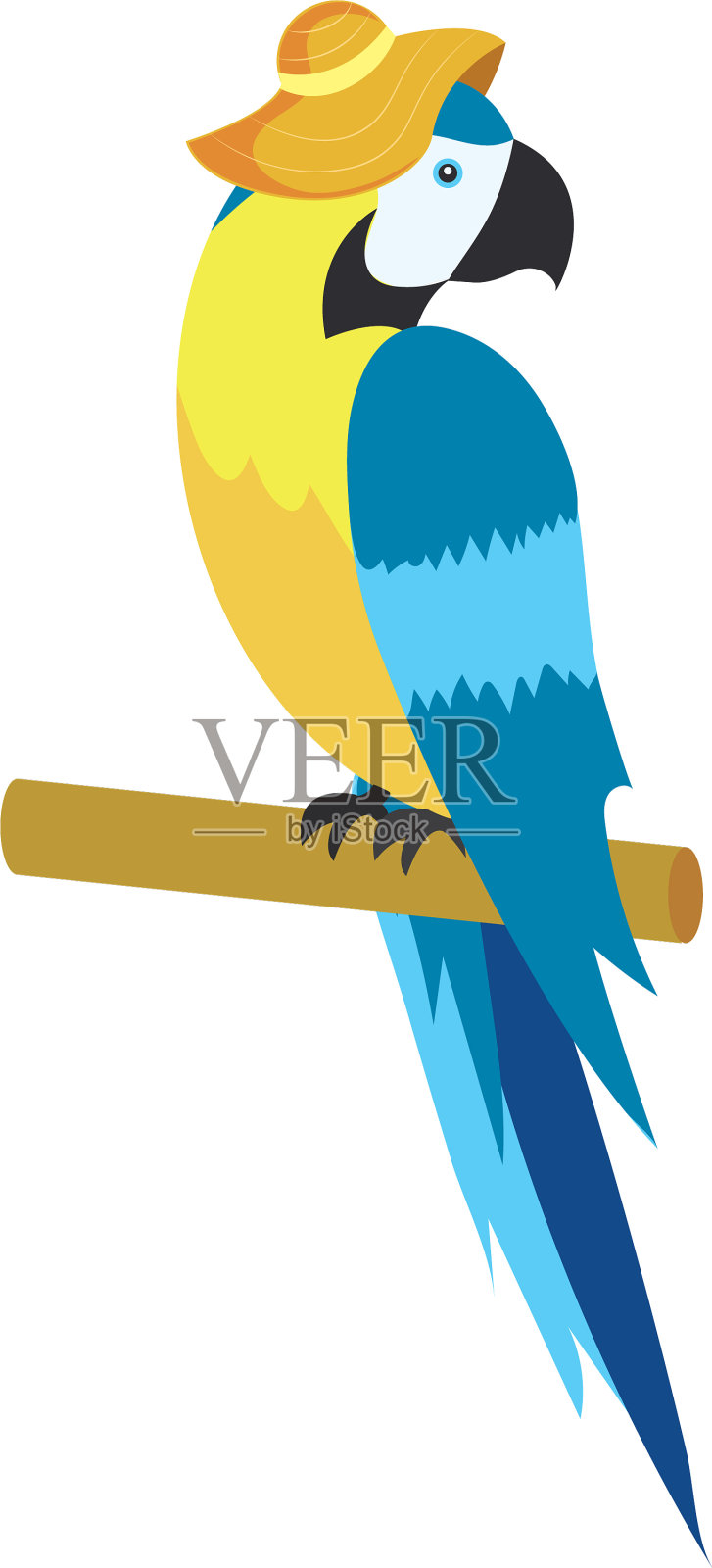 可爱热带鹦鹉卡通设计元素图片