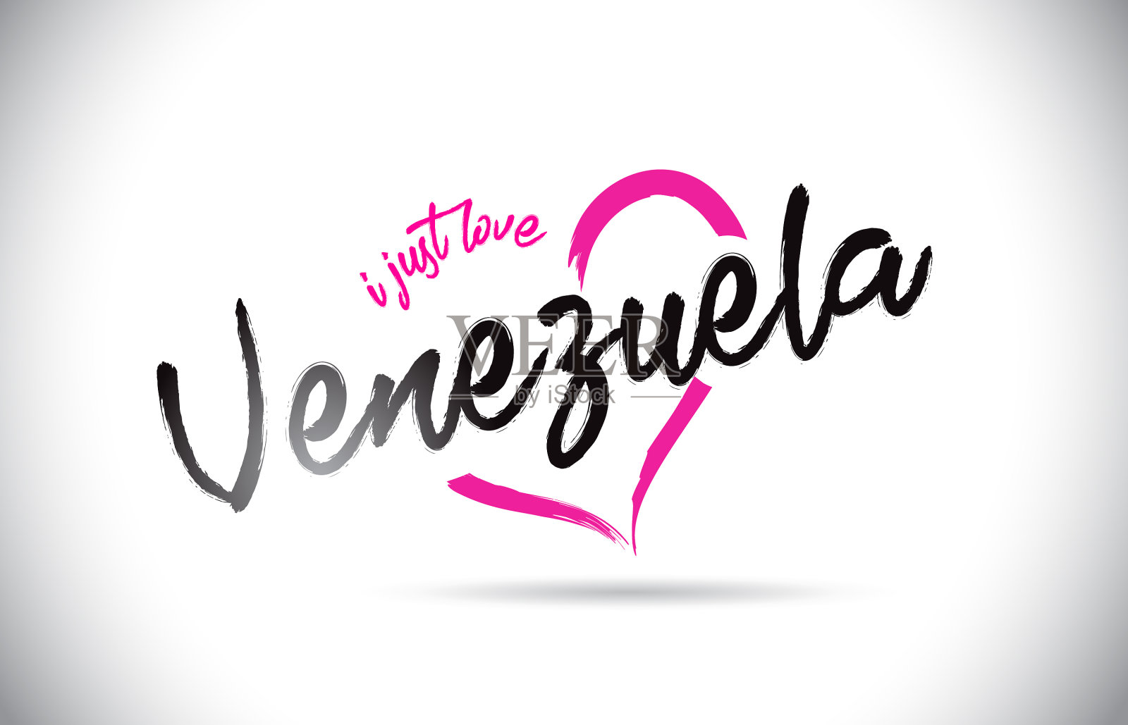委内瑞拉我喜欢手写的文字插画图片素材